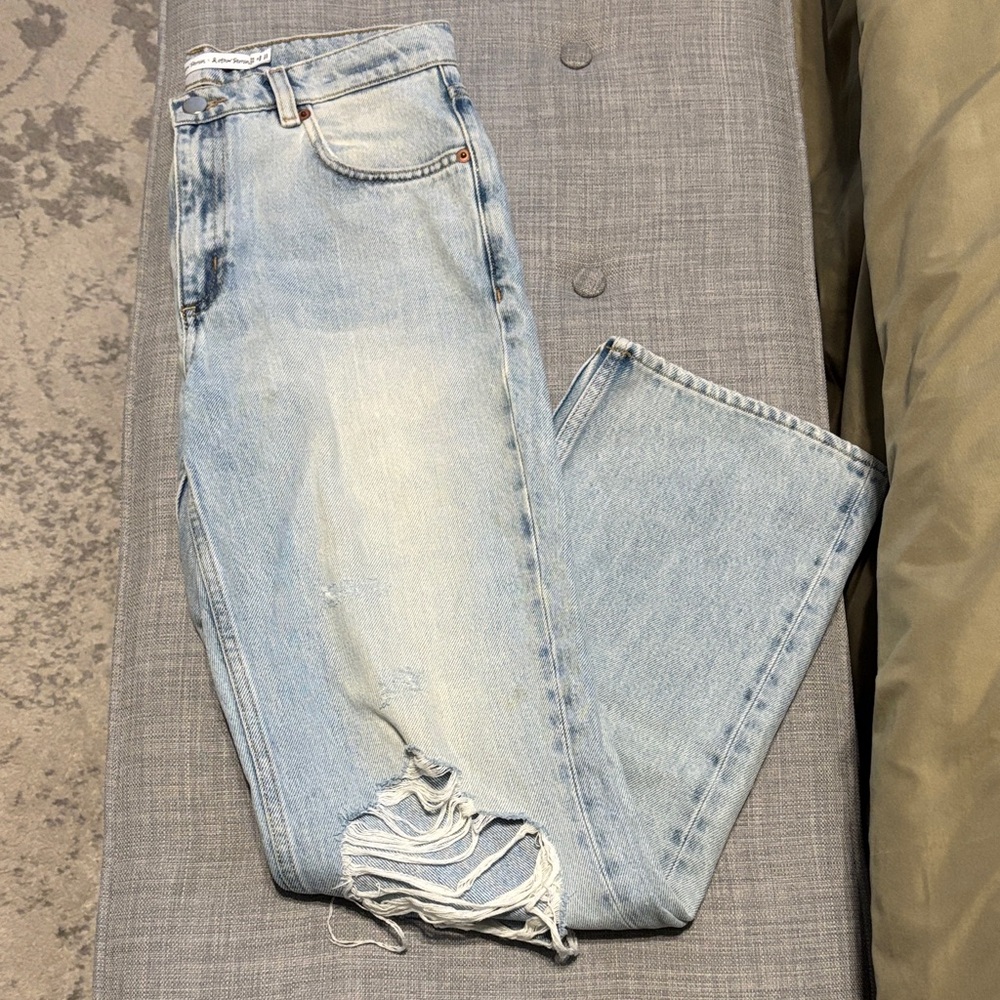 & Other Stories Light Blue Distressed Flare Jeans